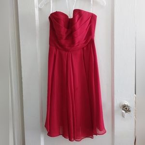 DB red strapless dress